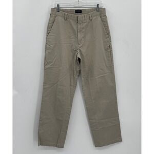 Dockers Men Size 33x32 Khaki Chino Pants Tan Security Zipped Pockets